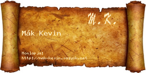 Mák Kevin névjegykártya